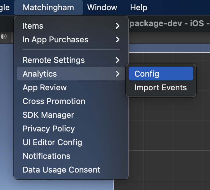 Config menu